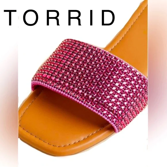 🛑SOLD🛑⭐️SALE⭐️EUC🌸TORRID Pink Rhinestone Sandals🌸 - Picture 2 of 11